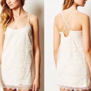 NWT•Anthropologie•E by Eloise•Lace•Crochet Chemise Dress•Butterflies•XS•Boho